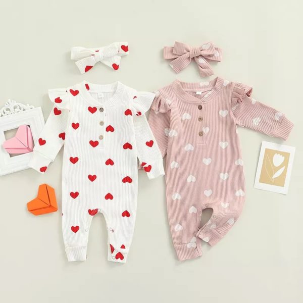 Valentine footless baby grow